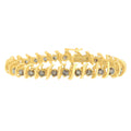 14K Yellow Gold Round-Cut Diamond 'S' Bracelet (6.00 cttw, Brown Color, I1-I2 Clarity) by Bids.com
