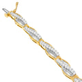 14K Yellow Gold Round and Baguette Cut Winding Love Diamond Bracelet (3.00 cttw, H-I Color, SI1-SI2 Clarity) by Bids.com