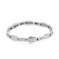 14K White Gold 2.0 Cttw Channel-Set Alternating Baguette and Princess-Cut Diamond Link Bracelet (H-I Color, SI2-I1 Clarity) - Size 7 by Bids.com