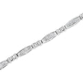 14K White Gold 2.0 Cttw Channel-Set Alternating Baguette and Princess-Cut Diamond Link Bracelet (H-I Color, SI2-I1 Clarity) - Size 7 by Bids.com
