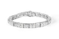 10K White Gold Round and Baguette Cut Diamond Bracelet (2.00 cttw, H-I Color, I2-I3 Clarity) by Bids.com