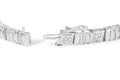 10K White Gold Round and Baguette Cut Diamond Bracelet (2.00 cttw, H-I Color, I2-I3 Clarity) by Bids.com
