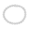 14K White Gold 3-3/4 Cttw Round-Brilliant Cut Diamond 7-1/4" Round Cluster Links Tennis Bracelet (I-J Color, SI2-I1 Clarity) by Bids.com