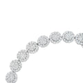 14K White Gold 3-3/4 Cttw Round-Brilliant Cut Diamond 7-1/4" Round Cluster Links Tennis Bracelet (I-J Color, SI2-I1 Clarity) by Bids.com