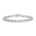 .925 Sterling Silver 1/6 Cttw Miracle Set Diamond Infinity Link and Station Tennis Bracelet (I-J Color, I3 Clarity) - 7.25 " Inches by Bids.com