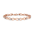 10K Rose Gold Plated .925 Sterling Silver 1/2 Cttw Diamond Infinity Link Tennis Bracelet (H-I Color, I2-I3 Clarity) -7â€ by Bids.com