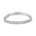 10k White Gold 2 cttw Diamond Fan-Shaped Link Tennis Bracelet (I-J Clarity, I3 Color) - Size 7.25" by Bids.com