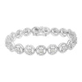 .925 Sterling Silver 1.0 Cttw Diamond Nested Circle Miracle Set Open Wheel 7" Fashion Link Bracelet (I-J Color, I3 Clarity) by Bids.com