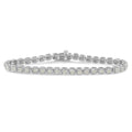 .925 Sterling Silver 1.0 Cttw Diamond Miracle-Set Square Milgrain 7" Link Tennis Bracelet (I-J Color, I3 Clarity) by Bids.com