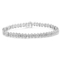 .925 Sterling Silver 1.0 Cttw Chevron 2 Stone Arrow Link Tennis Bracelet (I-J Color, I3 Clarity) - 7â€ by Bids.com