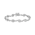 .925 Sterling Silver 2 1/2 Cttw Diamond Pear Shaped and Bezel Link Bracelet (I-J Color, I2-I3 Clarity) - 7.5 " by Bids.com