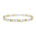 10k Yellow Gold Plated Sterling Silver 1/4 cttw Diamond Infinity and X Link Bracelet (I-J Clarity, I2-I3 Color) - Size 7.25" by Bids.com
