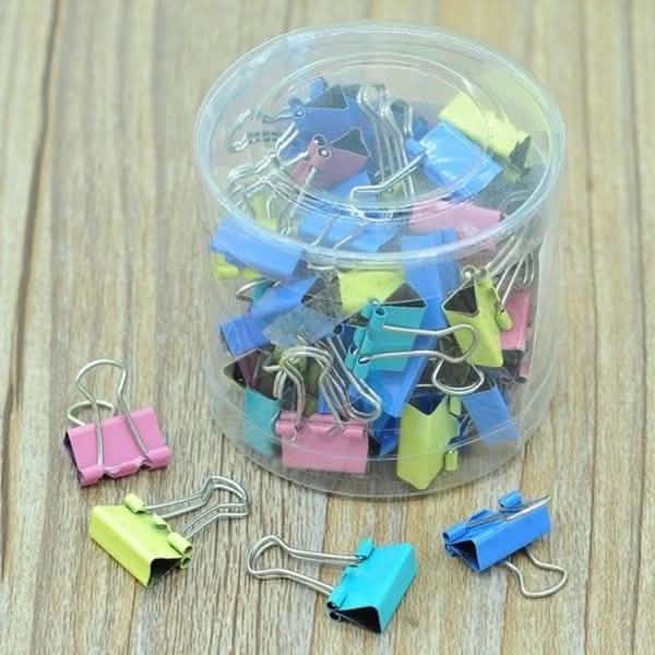 60-Pieces: 15mm Colorful Metal Paper File Ticket Binder Clips by DailySale