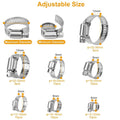 60-Pieces: Hose Clamp Stainless Steel Adjustable Worm Gear by DailySale