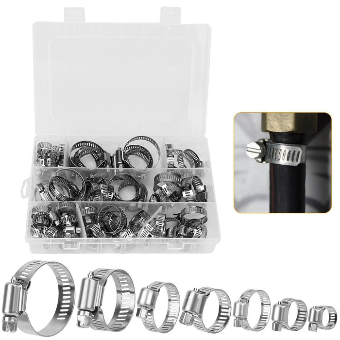 60-Pieces: Hose Clamp Stainless Steel Adjustable Worm Gear by DailySale
