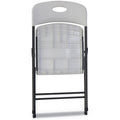 Alera Molded Resin Folding Chair, Supports Up to 225 lb, White Seat/Back, Dark Gray Base, 4/Carton