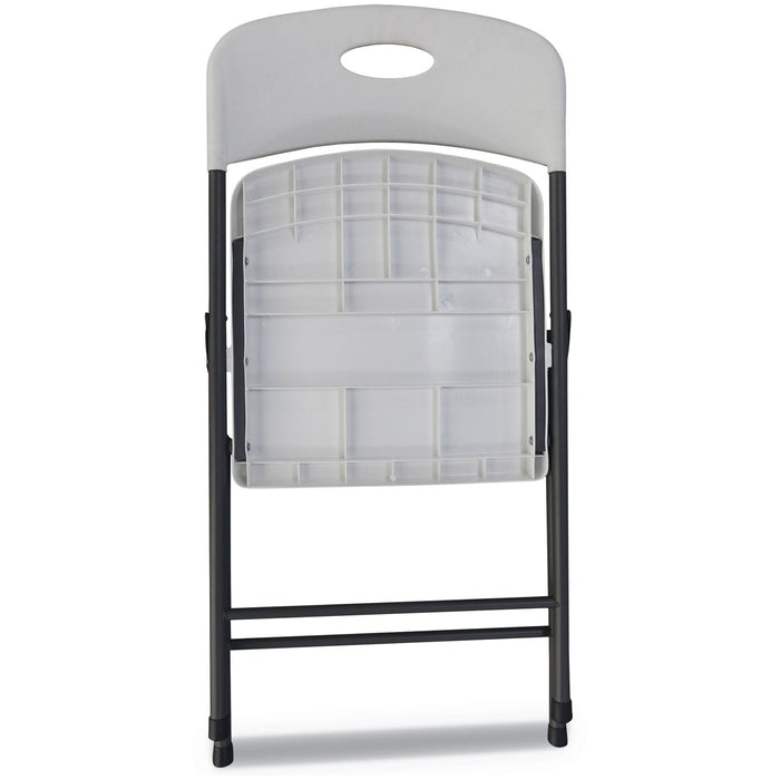 Alera Molded Resin Folding Chair, Supports Up to 225 lb, White Seat/Back, Dark Gray Base, 4/Carton