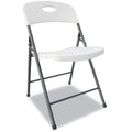 Alera Molded Resin Folding Chair, Supports Up to 225 lb, White Seat/Back, Dark Gray Base, 4/Carton