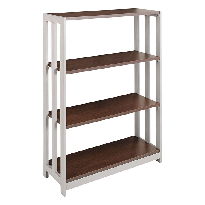 Linea Italia Trento Line Bookcase, Three-Shelf, 31.5w x 11.63d x 43.25h, Mocha