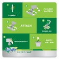 Swiffer Sweep + Vac Starter Kit with 8 Dry Cloths, 10" Cleaning Path, Green/Silver