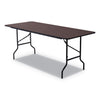 Iceberg OfficeWorks Classic Wood-Laminate Folding Table, Curved Legs, Rectangular, 72w x 30d x 29h, Walnut