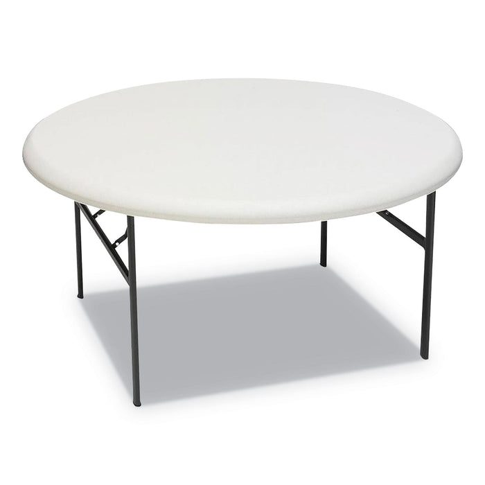 Iceberg IndestrucTable Classic Folding Table, Round Top, 200 lb Capacity, 60" Diameter x 29h, Platinum