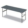 Iceberg IndestrucTable Classic Folding Table, Rectangular Top, 1,200 lb Capacity, 72w x 24d x 29h, Charcoal