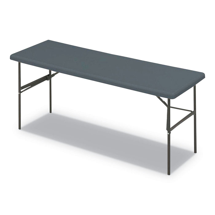 Iceberg IndestrucTable Classic Folding Table, Rectangular Top, 1,200 lb Capacity, 72w x 24d x 29h, Charcoal