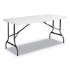 Iceberg IndestrucTable Classic Bi-Folding Table, Rectangular, 250 lb Capacity, 60w x 30d x 29h, Platinum
