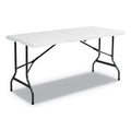 Iceberg IndestrucTable Classic Bi-Folding Table, Rectangular, 250 lb Capacity, 60w x 30d x 29h, Platinum