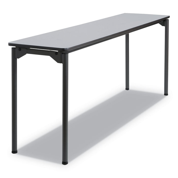 Iceberg Maxx Legroom Wood Folding Table, Rectangular Top, 72w x 18d x 29.5h, Gray/Charcoal