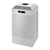 Rubbermaid Silhouette Can/Bottle Recycling Receptacle, Square, Steel, 29 gal, Silver