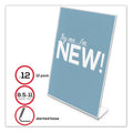 deflecto Classic Image Slanted Sign Holder, 8.5 x 11, Clear Frame, 12/Pack