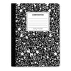 Universal Quad Rule Composition Book, Quadrille Rule, Black Marble Cover, 9.75 x 7.5, 100 Sheets, 6/Pack