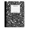 Universal Quad Rule Composition Book, Quadrille Rule, Black Marble Cover, 9.75 x 7.5, 100 Sheets