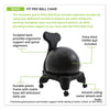 Champion Sports FitPro Ball Chair, Supports Up to 200 lb, Gray