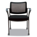 Alera IV Series Guest Chairs, Mesh Back, Fabric Seat, 25.19" x 23.62" x 32.28", Black, 2/Carton