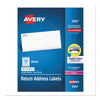 Avery White Address Labels w/ Sure Feed Technology for Laser Printers, Laser Printers, 0.5 x 1.75, White, 80/Sheet, 250 Sheets/Box