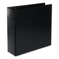 Universal Deluxe Round Ring View Binder, 3 Rings, 3" Capacity, 11 x 8.5, Black