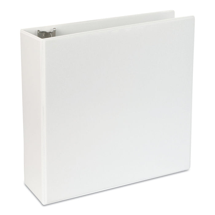 Universal Slant D-Ring View Binder, 3 Rings, 4" Capacity, 11 x 8.5, White