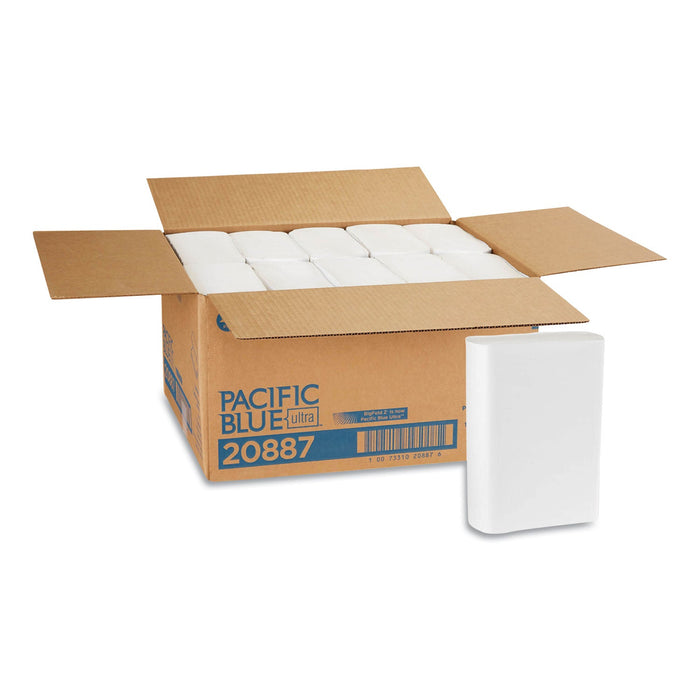 Georgia Pacific Pacific Blue Ultra Folded Paper Towels, 10.2 x 10.8, White, 220/Pack, 10 Packs/Carton
