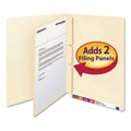 Smead Self-Adhesive Folder Dividers for Top/End Tab Folders with 2-Prong Fasteners, Letter Size, Manila, 100/Box
