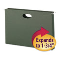 Smead Hanging Pockets with Full-Height Gusset, 1 Section, 1.75" Capacity, Legal Size, Standard Green, 25/Box