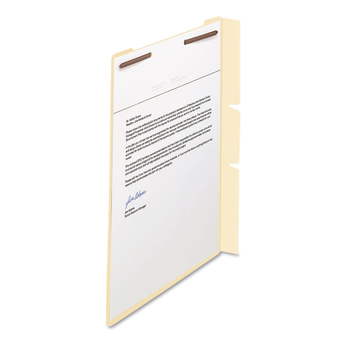 Smead Self-Adhesive Folder Dividers for Top/End Tab Folders with 2-Prong Fasteners, Letter Size, Manila, 100/Box