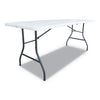 Alera Fold-in-Half Resin Folding Table, Rectangular, 72w x 29.63d x 29.25h, White