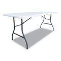 Alera Fold-in-Half Resin Folding Table, Rectangular, 72w x 29.63d x 29.25h, White