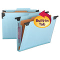 Smead FasTab Hanging Pressboard Classification Folders, 1 Divider, Letter Size, Blue