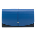 Smead Handy File with Pockets, 21 Sections, Elastic Cord Closure, 1/2-Cut Tabs, Check Size, Black/Blue
