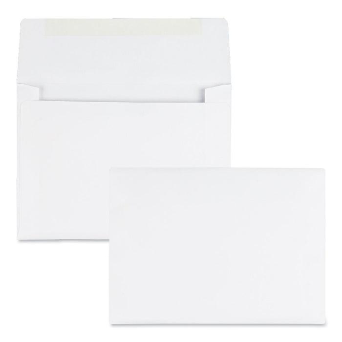 Quality Park Greeting Card/Invitation Envelope, A-6, Square Flap, Gummed Closure, 4.75 x 6.5, White, 500/Box