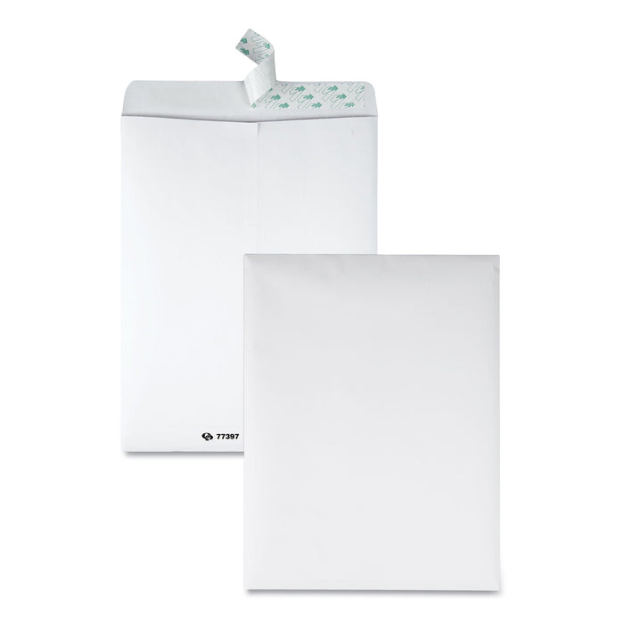 Quality Park Tech-No-Tear Catalog Envelope, Paper Exterior, #13 1/2, Cheese Blade Flap, Self-Adhesive Closure, 10 x 13, White, 100/Box